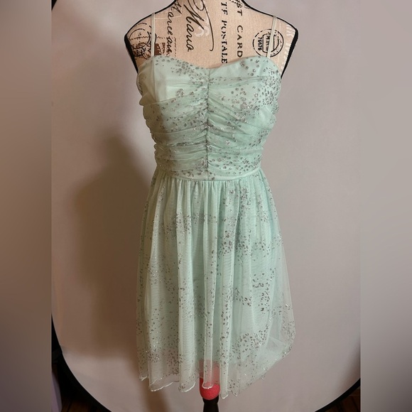 Mint Green Dress with Silver Accents - Picture 1 of 7